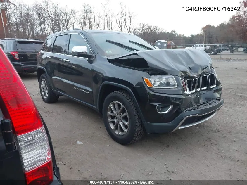 2015 Jeep Grand Cherokee Limited VIN: 1C4RJFBG0FC716342 Lot: 40717137