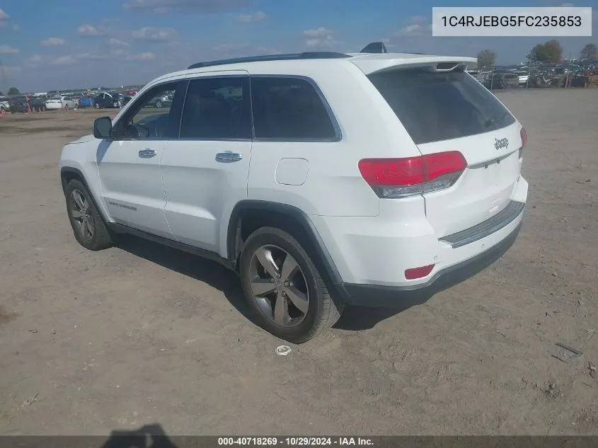 2015 Jeep Grand Cherokee Limited VIN: 1C4RJEBG5FC235853 Lot: 40718269