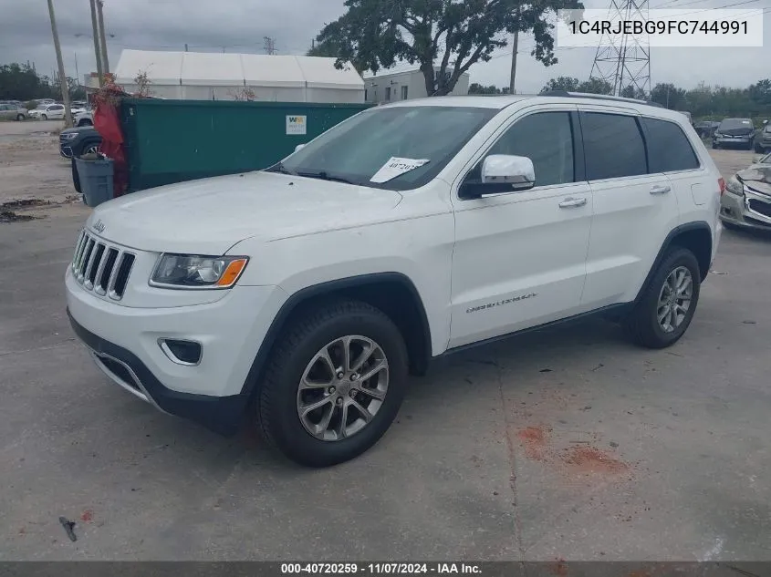 2015 Jeep Grand Cherokee Limited VIN: 1C4RJEBG9FC744991 Lot: 40720259