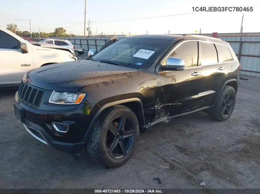 2015 Jeep Grand Cherokee Limited VIN: 1C4RJEBG3FC780465 Lot: 40721483