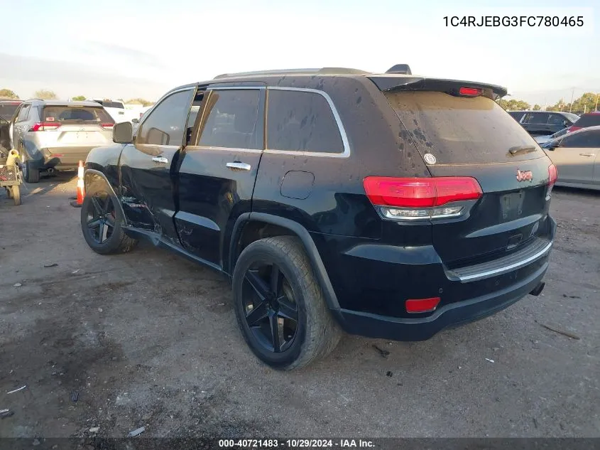 2015 Jeep Grand Cherokee Limited VIN: 1C4RJEBG3FC780465 Lot: 40721483