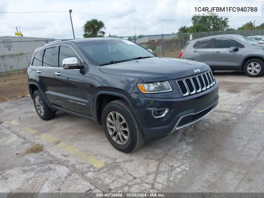 2015 Jeep Grand Cherokee Limited VIN: 1C4RJFBM1FC940788 Lot: 40726586