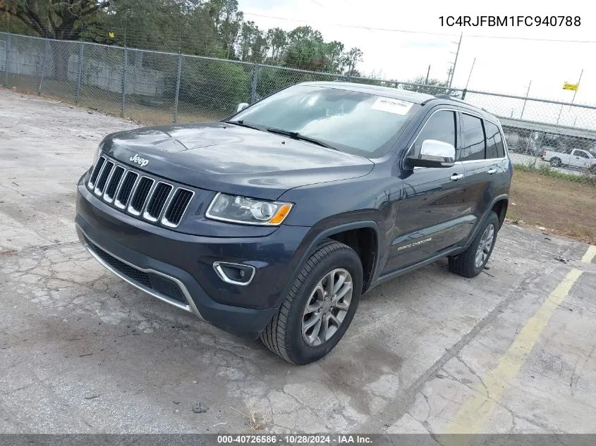 2015 Jeep Grand Cherokee Limited VIN: 1C4RJFBM1FC940788 Lot: 40726586