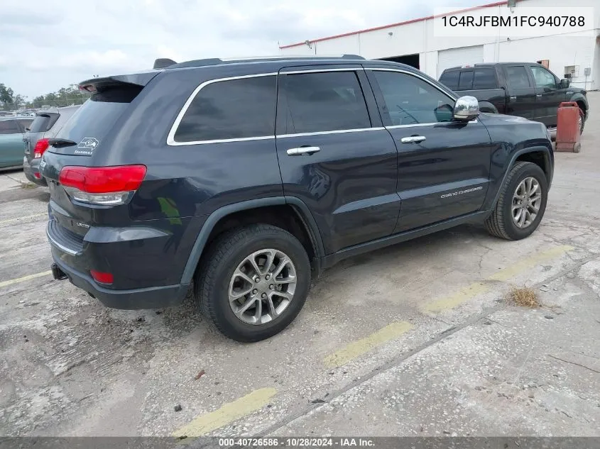 2015 Jeep Grand Cherokee Limited VIN: 1C4RJFBM1FC940788 Lot: 40726586