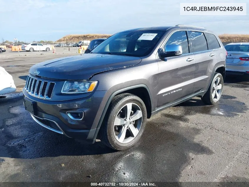 2015 Jeep Grand Cherokee Limited VIN: 1C4RJEBM9FC243945 Lot: 40732752