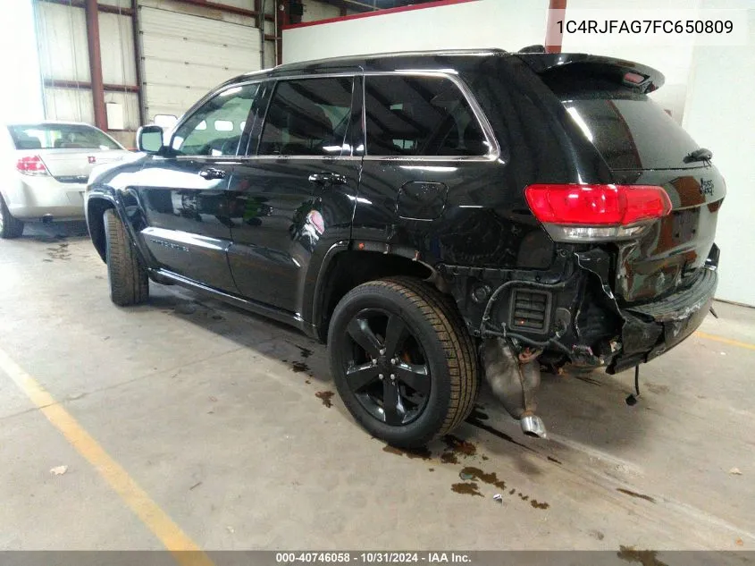 2015 Jeep Grand Cherokee Altitude VIN: 1C4RJFAG7FC650809 Lot: 40746058