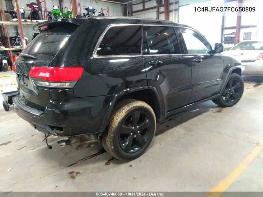 2015 Jeep Grand Cherokee Altitude VIN: 1C4RJFAG7FC650809 Lot: 40746058