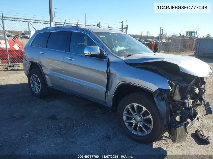 2015 Jeep Grand Cherokee Limited VIN: 1C4RJFBG8FC777048 Lot: 40757700