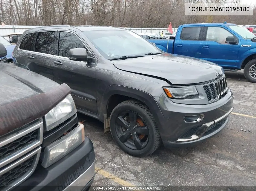 2015 Jeep Grand Cherokee Overland VIN: 1C4RJFCM6FC195180 Lot: 40758296