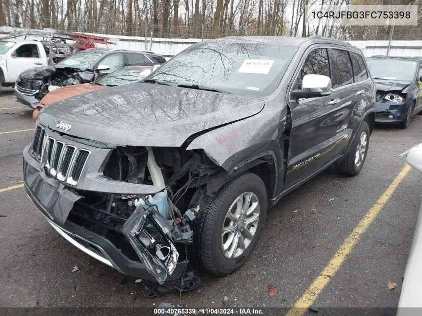 2015 Jeep Grand Cherokee Limited VIN: 1C4RJFBG3FC753398 Lot: 40765339