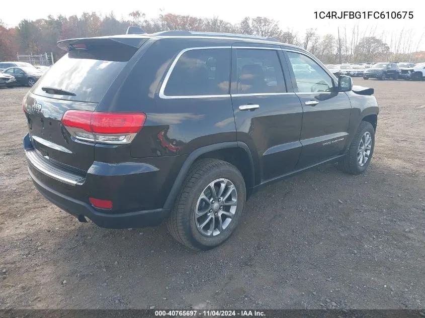 2015 Jeep Grand Cherokee Limited VIN: 1C4RJFBG1FC610675 Lot: 40765697