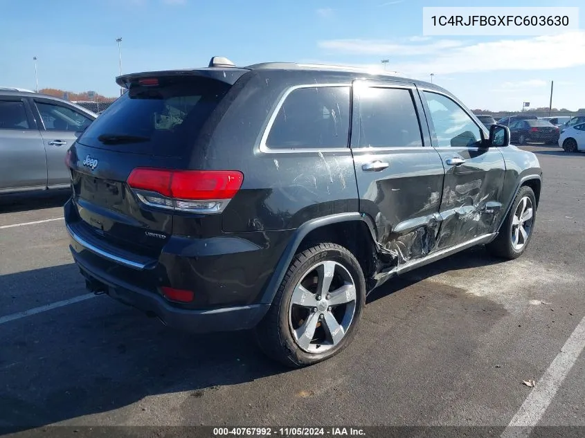 2015 Jeep Grand Cherokee Limited VIN: 1C4RJFBGXFC603630 Lot: 40767992