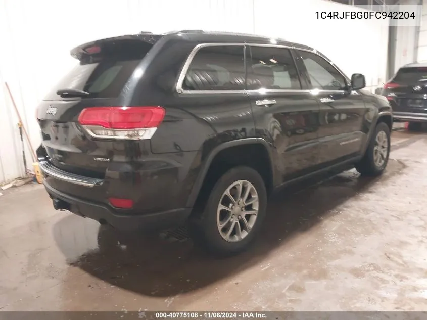 2015 Jeep Grand Cherokee Limited VIN: 1C4RJFBG0FC942204 Lot: 40775108