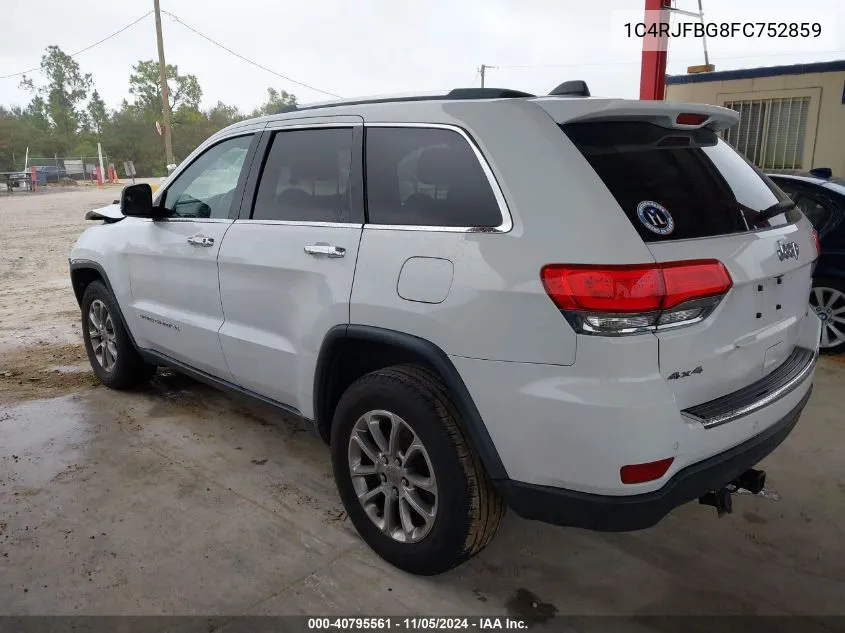 2015 Jeep Grand Cherokee Limited VIN: 1C4RJFBG8FC752859 Lot: 40795561