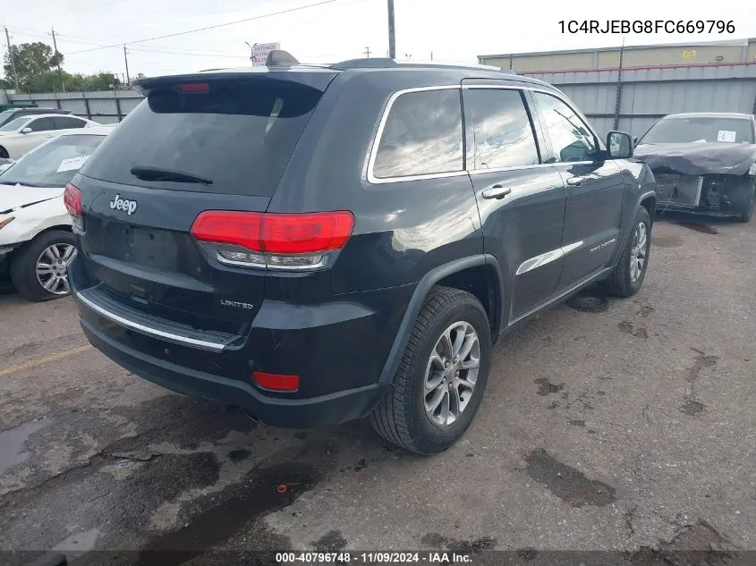 2015 Jeep Grand Cherokee Limited VIN: 1C4RJEBG8FC669796 Lot: 40796748