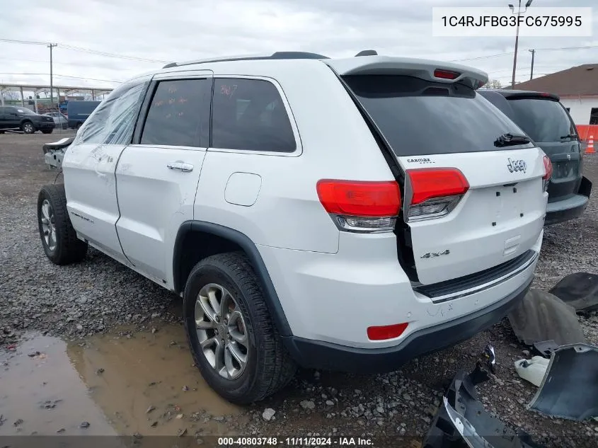 2015 Jeep Grand Cherokee Limited VIN: 1C4RJFBG3FC675995 Lot: 40803748