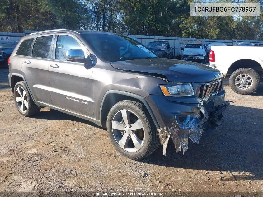 2015 Jeep Grand Cherokee Limited VIN: 1C4RJFBG6FC778957 Lot: 40821991