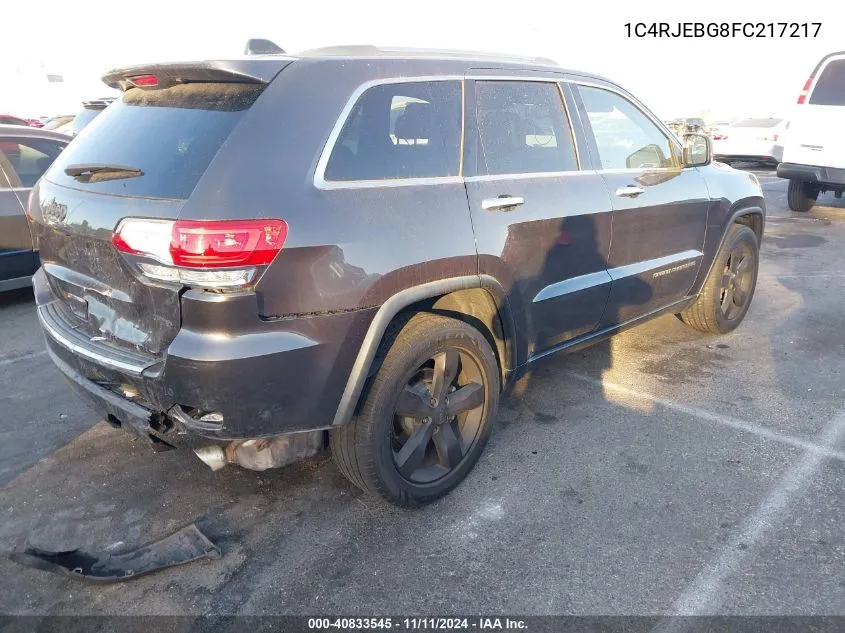 2015 Jeep Grand Cherokee Limited VIN: 1C4RJEBG8FC217217 Lot: 40833545