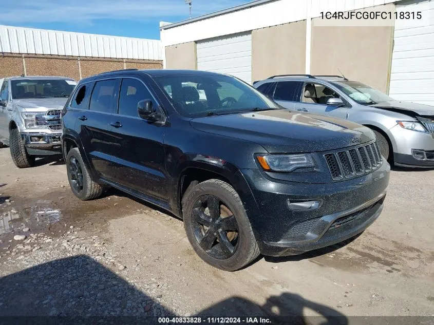 2015 Jeep Grand Cherokee High Altitude VIN: 1C4RJFCG0FC118315 Lot: 40833828