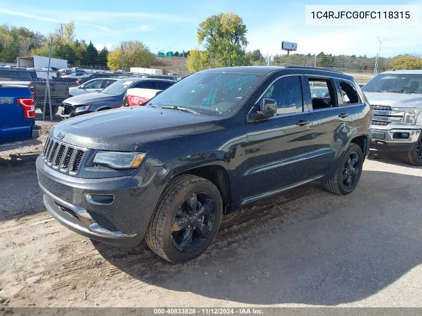 2015 Jeep Grand Cherokee High Altitude VIN: 1C4RJFCG0FC118315 Lot: 40833828