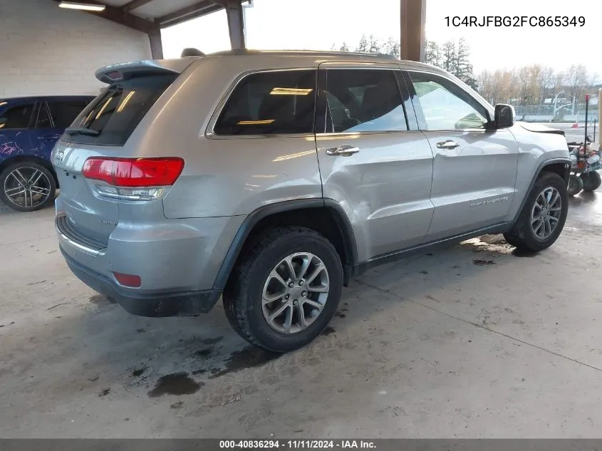 2015 Jeep Grand Cherokee Limited VIN: 1C4RJFBG2FC865349 Lot: 40836294