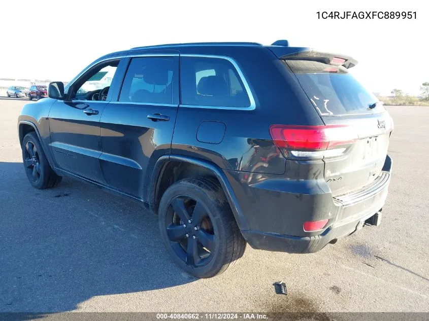 2015 Jeep Grand Cherokee Altitude VIN: 1C4RJFAGXFC889951 Lot: 40840662