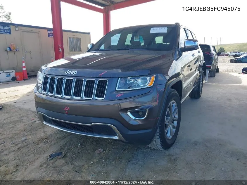 2015 Jeep Grand Cherokee Limited VIN: 1C4RJEBG5FC945075 Lot: 40842004