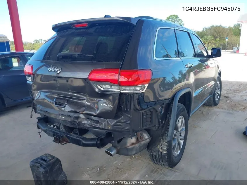 2015 Jeep Grand Cherokee Limited VIN: 1C4RJEBG5FC945075 Lot: 40842004