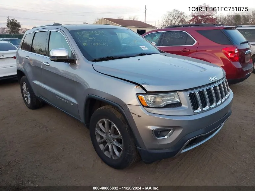 2015 Jeep Grand Cherokee Limited VIN: 1C4RJFBG1FC751875 Lot: 40885832