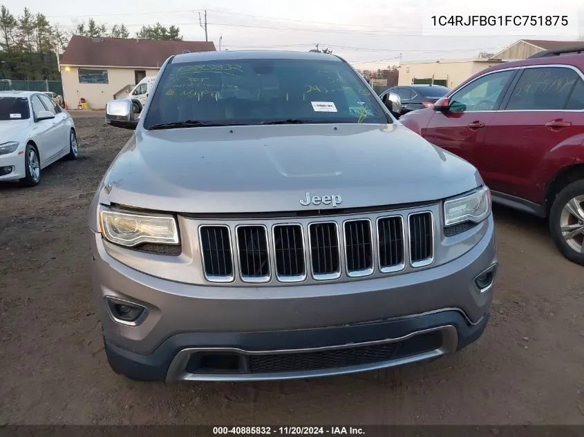 2015 Jeep Grand Cherokee Limited VIN: 1C4RJFBG1FC751875 Lot: 40885832