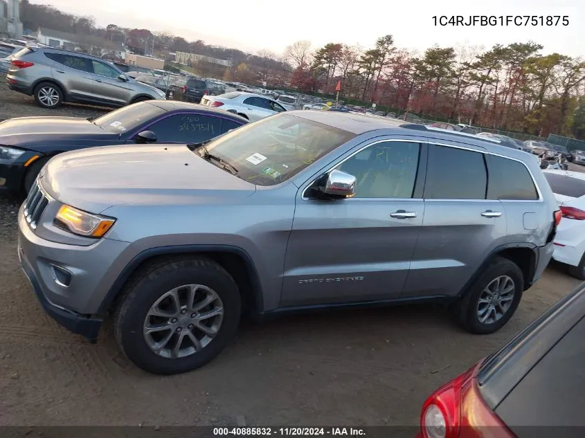 2015 Jeep Grand Cherokee Limited VIN: 1C4RJFBG1FC751875 Lot: 40885832