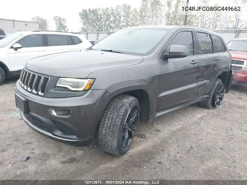 2016 Jeep Grand Cherokee Overland VIN: 1C4RJFCG8GC449662 Lot: 12112673