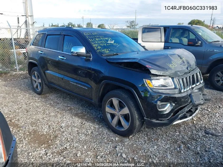 2016 Jeep Grand Cherokee VIN: 1C4RJFBG6GC331983 Lot: 12114745