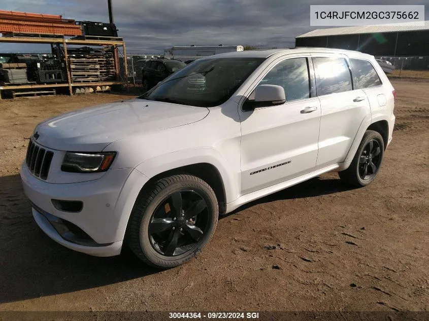 2016 Jeep Grand Cherokee Overland VIN: 1C4RJFCM2GC375662 Lot: 30044364