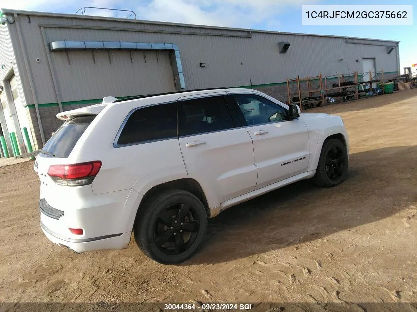 1C4RJFCM2GC375662 2016 Jeep Grand Cherokee Overland