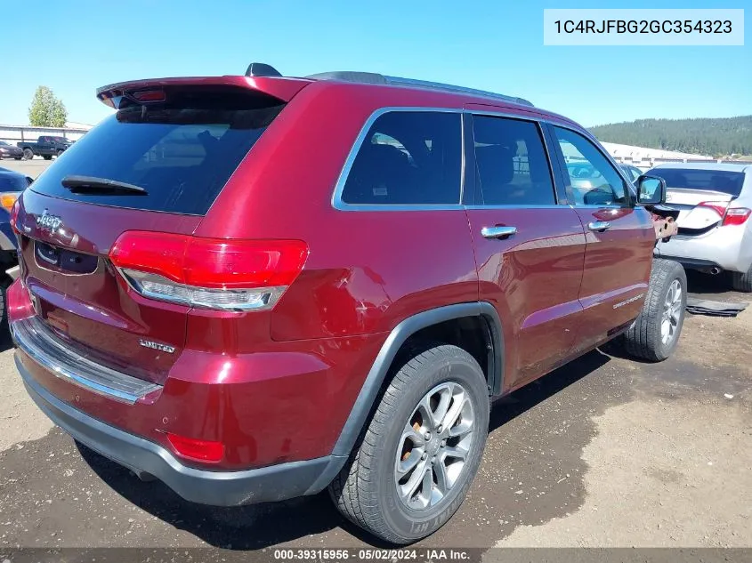 1C4RJFBG2GC354323 2016 Jeep Grand Cherokee Limited