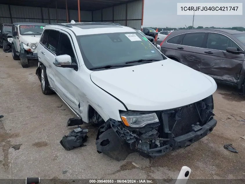 1C4RJFJG4GC421747 2016 Jeep Grand Cherokee Summit