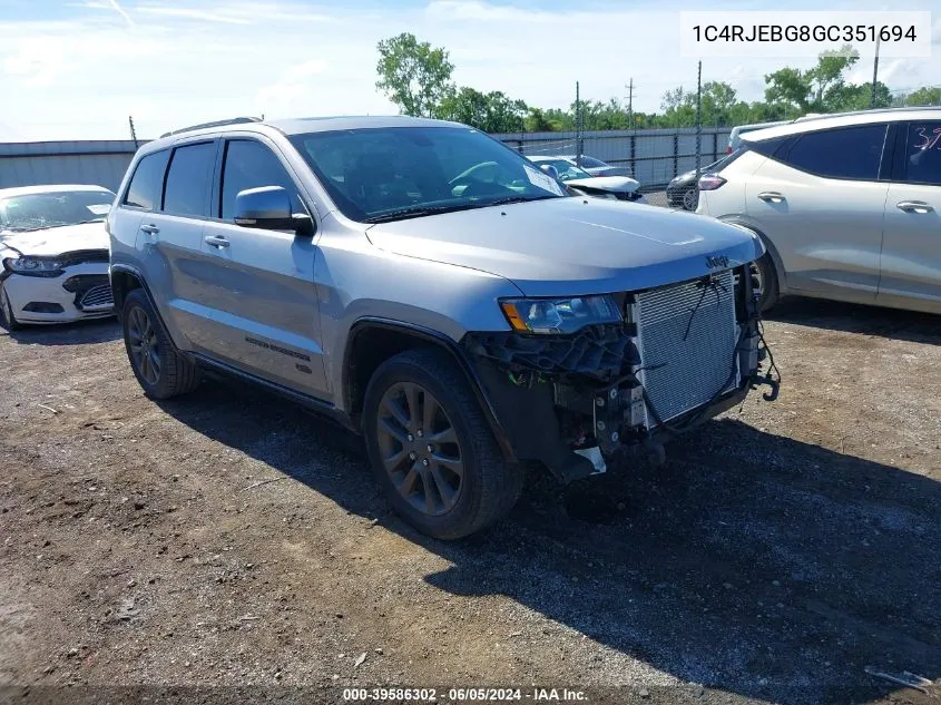 2016 Jeep Grand Cherokee Limited 75Th Anniversary VIN: 1C4RJEBG8GC351694 Lot: 39586302