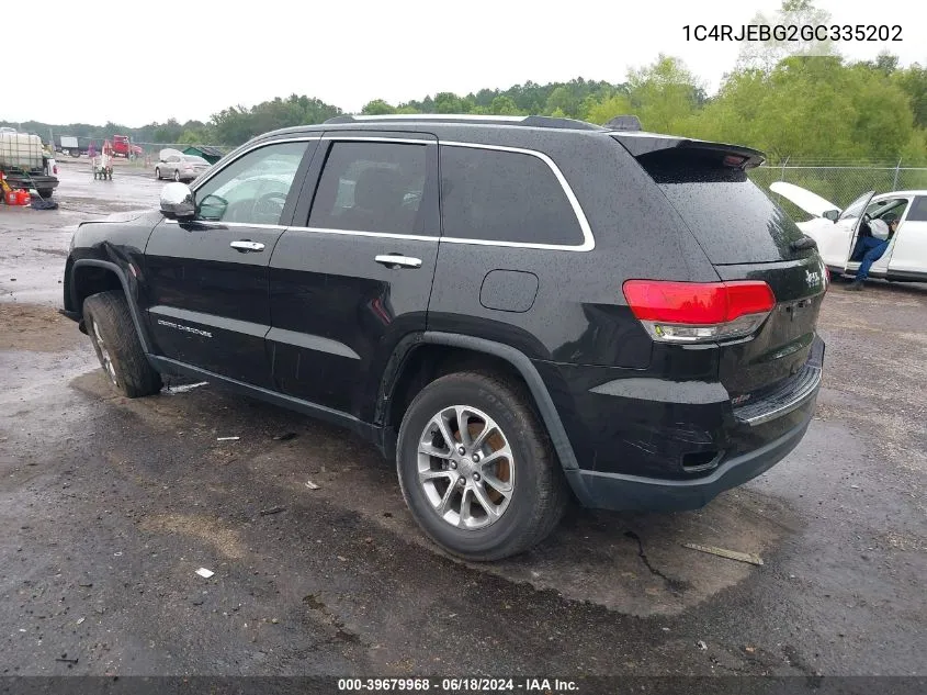 2016 Jeep Grand Cherokee Limited VIN: 1C4RJEBG2GC335202 Lot: 39679968