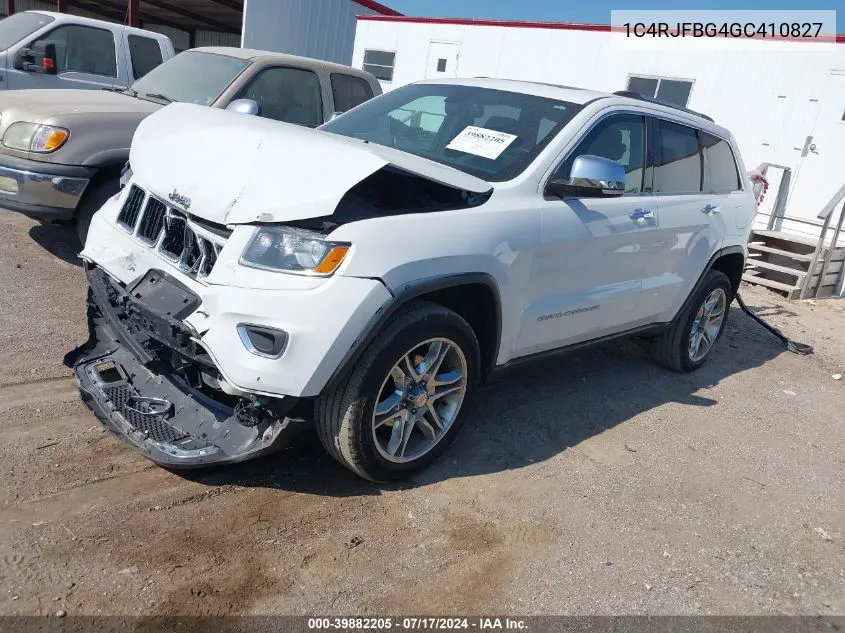 2016 Jeep Grand Cherokee Limited VIN: 1C4RJFBG4GC410827 Lot: 39882205