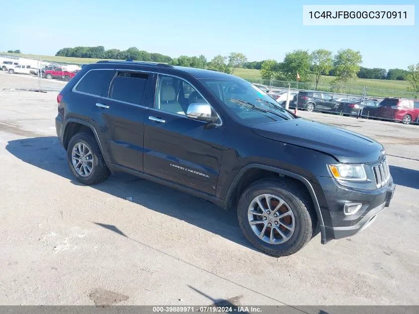 2016 Jeep Grand Cherokee Limited VIN: 1C4RJFBG0GC370911 Lot: 39889971