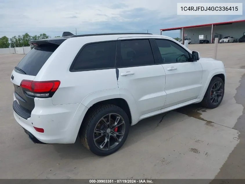 2016 Jeep Grand Cherokee Srt VIN: 1C4RJFDJ4GC336415 Lot: 39903351