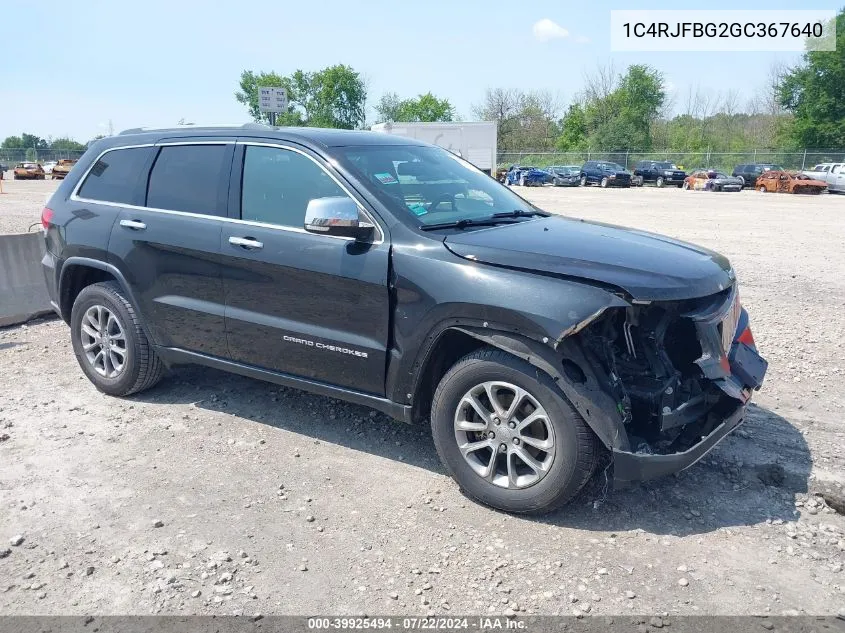 1C4RJFBG2GC367640 2016 Jeep Grand Cherokee Limited