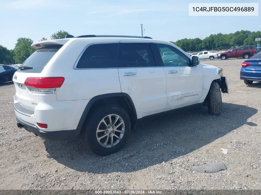 2016 Jeep Grand Cherokee Limited VIN: 1C4RJFBG5GC496889 Lot: 39933043