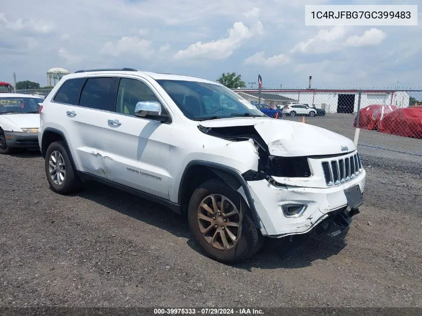 2016 Jeep Grand Cherokee Limited VIN: 1C4RJFBG7GC399483 Lot: 39975333