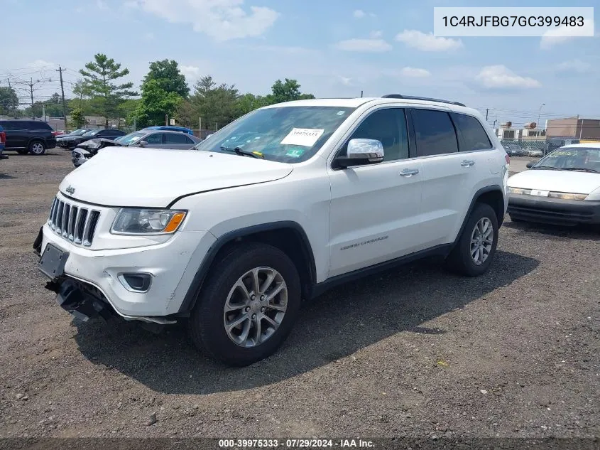 2016 Jeep Grand Cherokee Limited VIN: 1C4RJFBG7GC399483 Lot: 39975333