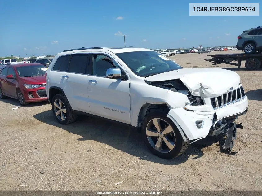 2016 Jeep Grand Cherokee Limited VIN: 1C4RJFBG8GC389674 Lot: 40096032