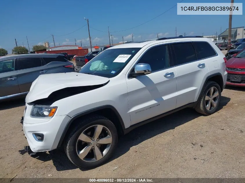 2016 Jeep Grand Cherokee Limited VIN: 1C4RJFBG8GC389674 Lot: 40096032