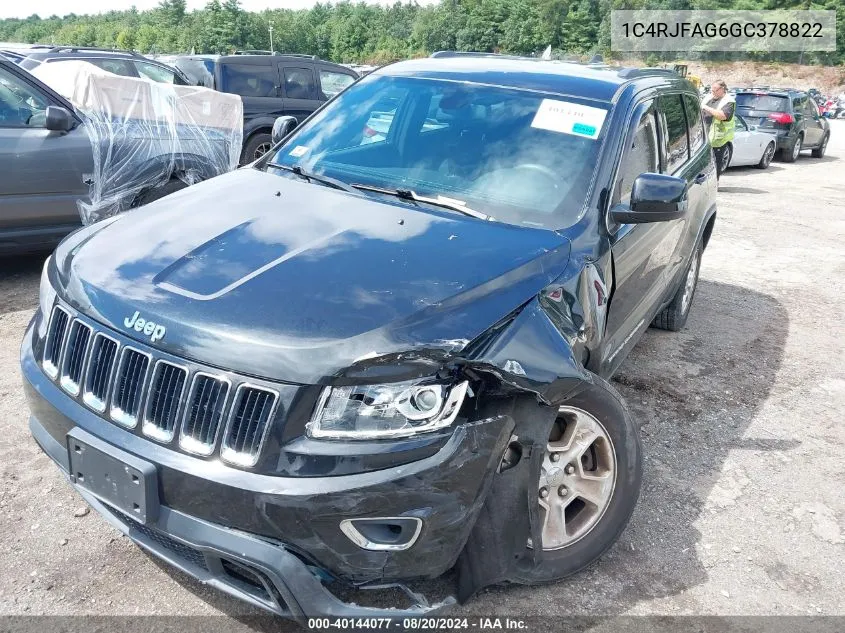 2016 Jeep Grand Cherokee Laredo VIN: 1C4RJFAG6GC378822 Lot: 40144077