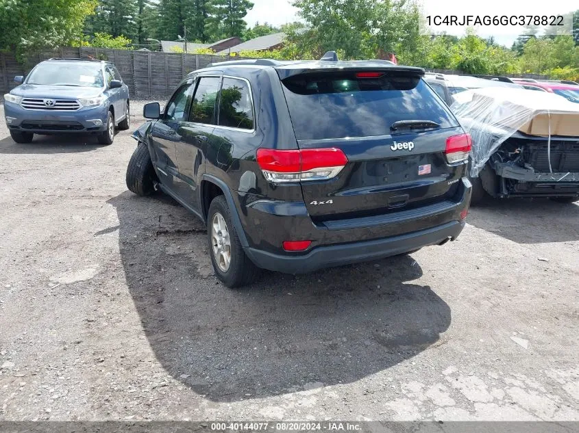 2016 Jeep Grand Cherokee Laredo VIN: 1C4RJFAG6GC378822 Lot: 40144077